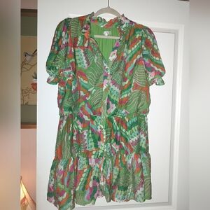 TCEC Green Floral Dress, Size M